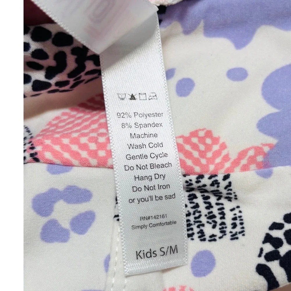 LuLaRoe Girls Kids‎ Leggings Pink Lavender Floral Sizes 2T-6+ Size S/M NWT